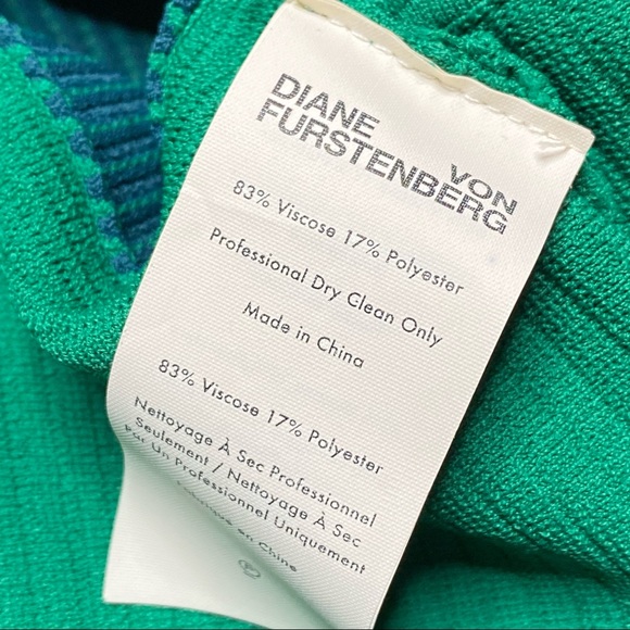 Diane Von Furstenberg Adi Green Ribbed Dress Small - Picture 7 of 10
